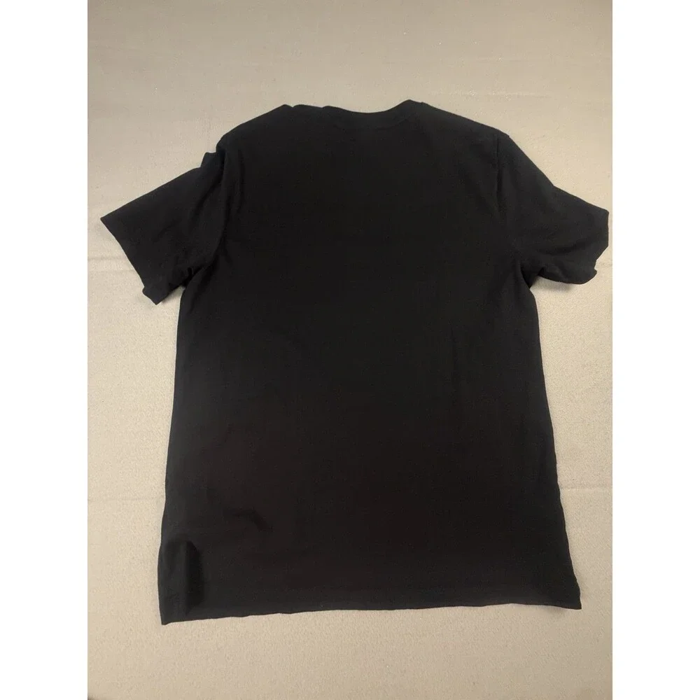 HUGO Men's Black Graphic Logo Print Crew Neck Short Sleeve T-Shirt Regular M